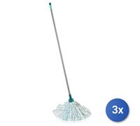3X Mopa Leifheit CLASSIC, Modelo 52072, Con Mango De Acero, Para Limpiezas