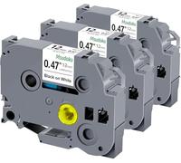 3x Msudoku TZe-231 Compatible con Brother TZe231 TZc231 Cinta de Etiquetas Negro sobre Blanco Compatible para Brother P Touch H100R H105 H110 H101 H107B H100LB, 12mm x 8m