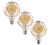 3X Müller-Licht LED Espiral Filamento G125 Globe 4W = 25W E27 Exrtra Warm 2000K