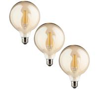 3X Müller-Licht LED Filamento G125 Globe 4,5W E27 Oro 350lm Ra > 90 Extra Cálido
