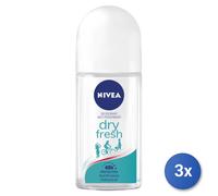 3x Nivea Dry Fresh Roll-On 50 Ml