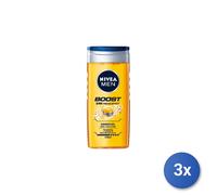 3X Nivea Ducha Hombre 250 Ml. Boost 24H Efecto Fresco