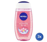 3X Nivea Waterlily & Oil Gel De Ducha Para Mujer Flor 250 Ml