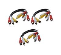 3X Nuevo Adaptador Divisor de Audio y Video AV de 3 Conectores Macho a 6 Conectores Hembra