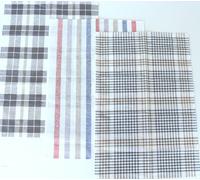 3X Paños De Cocina Kracht A Cuadros Con Mezcla De Lino Set A Rayas Gris