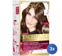 3X Paquete L’Oréal Paris Excellence Crema Castaño Claro 5