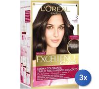 3X Paquete L’Oréal Paris Excellence Crema Castaño Oscuro 3