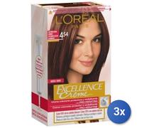 3X Paquete L’Oréal Paris Excellence Crème Castaño Mogano Ramato 4.54