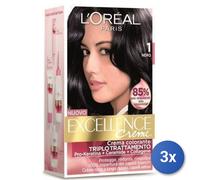 3X Paquete L'Oréal Paris Excellence Crème Negro 1