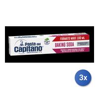 3x Pasta Capitán Pasta de Dientes 100Ml. Baking Soda Rojo Hecho en Italia