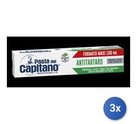 3X Pasta Capitano Dentífrico 100 Ml. Antisarro Verde Hecho En Italia
