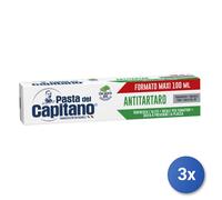 3X Pasta Capitano Dentífrico 100 Ml. Antisarro Verde Hecho En Italia
