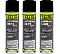 3x PETEC 73150 bajo Protección Del Suelo Betún Negro Spray 500ml de Largo Plazo