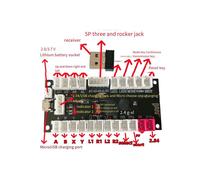 3X Placa Controladora de Juego Arcade con Codificador de Joystick de Retardo Cero Inalámbrico de 2,4 G, Kit de Piezas de Bricolaje, Compatible con