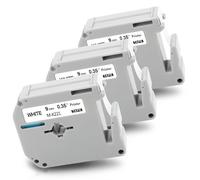 3x Pristar Compatible M-K221 Cinta de Etiquetas para Brother P-touch M Tape MK221 MK-221 M-K221s 9mm 3/8 Negro sobre Blanco para Brother Ptouch PT-M95 PT-55 PT-65 PT-70 PT-75 PT-80 PT-85 PT-90