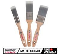3X Prodec Hielo Fusión Pintura Cepillo Plano Corte Set Sintético Cerdas Brillo