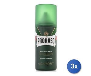 3x Proraso Espuma Para Barba 100 Ml Verde