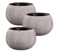 3x prosperplast beton bowl de plástico con depósito en color cemento, 11 (alto) x 14,4 (ancho) x 14,4 (profundo) cms