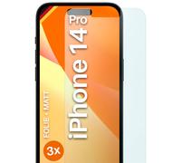 3x Protector Mate para Apple iPhone 14 Pro Protector Pantalla Móvil Anti Reflex
