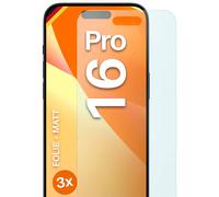 3x Protector Mate para Apple iPhone 16 Pro Protector Pantalla Móvil Anti Reflex