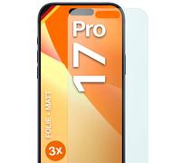 3x Protector Mate para iPhone 17 Pro Protector Pantalla Móvil Fino Anti Reflex