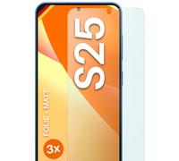 3x Protector Mate para Samsung Galaxy S25 Protector Pantalla Móvil Anti Reflex