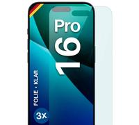 3x Protector para Apple iPhone 16 Pro Protector Pantalla HD Transparente Flex...