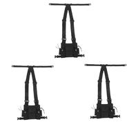 3X Radio Bolsillo de Bolsillo Arnes de Pecho Arcon Cofre Chaleco Maleta 2 Vias Adecuado para UV-5R Negro