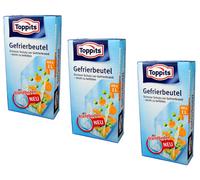 3x Toppits Bolsas para Congelar Con Pie 40 x 1 Litro Protección Vor Gefrierbrand