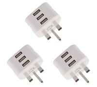 3X Universal USB UK Plug 3 Pin Wall Charger Adapter with USB Travel Charger Charging for Phone (3 Port)