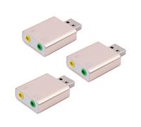 3X USB Tarjeta de Sonido 7.1 Externo USB A Jack 3.5mm Auriculares Adaptador Estéreo Audio Micrófono Tarjeta de Sonido para Ordenador Personal