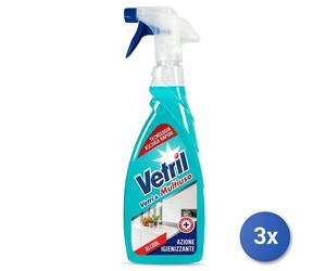 3X VETRIL CRISTALES Y MULTIUSOS 650 ML. TRIGGER ALCOHOL HECHO EN ITALIA