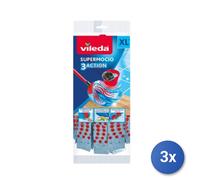 3X Vileda Accesorio Para Limpiar Paño De Limpiador Para Mop Multicolor