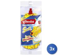 3X Vileda Supermocio Soft Cepillo Rojo, Amarillo