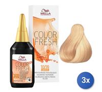 3x Wella Color Fresco 10/39 más Ligero Oro / Cendre Rubia 75ML
