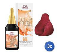 3X Wella Color Fresh 6/45 Rubio Oscuro/Rojo Rojo-Violeta 75Ml