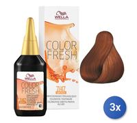 3X Wella Color Fresh 7/47 Rubio Medio/Marrón Rojo 75Ml