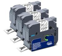 3x Xemax Compatible Cintas Reemplazo para Brother PT Tze-151 TZ-151 TZe151 Negro sobre Transparente Laminado Casete de Etiqueta para PT-P700 PT-D600 PT-H500 PT-P900W PT-P750W PT-E550VP, 24mm x 8m