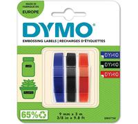 3x1 Dymo Etiquetas de marcado 3D 9mm x 3m rojo/azul/negro