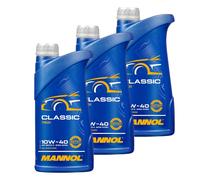 3x1 Litro MANNOL Classic 10W-40 ACEITE MOTOR API SN/CH-4 ACEA A3/B4 JASO MA2