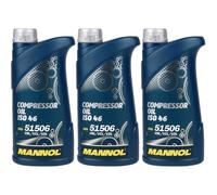 3x1 Litro Original MANNOL Aceite De Compresor ISO 46