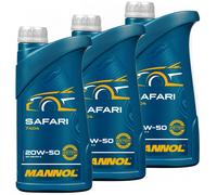 3x1 Litro Original Mannol Aceite de Motor Safari 20W-50 Api Sn / CH-4