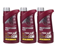 3x1 Litro Original MANNOL Aceite De Transmisión Maxpower 4x4 75W-140 API GL 5 LS