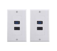 3X2 Puertos & USB 3.0 Hembra Extensor de Enchufe Salida de Panel Placa Frontal de Pared