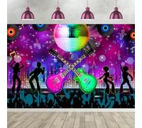 3x2m Telón de Fondo Disco Volver 70s 80s 90s Disco Ball Stage Photography Background Retro Neon Music Dance Adults Girls Boys Disco Theme Birthday Party Decorations Banner Photo Booth Props