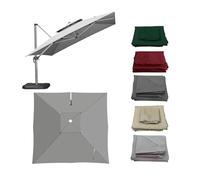 3x3m 2.5x2.5m Toldo De Recambio Para Sombrilla Voladizo Grandes Cuadrada, Cubierta De Repuesto Top Transpirable Protección UV30+ Impermeable, Jardín Patio Playa Parasol Canopy(Light-gray,2.5x2.5m)