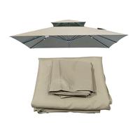 3x3m Replacement Square Cantilever Parasol Canopy - Waterproof UV-Resistant Sun Shade for Outdoor Garden Patio Gazebo Light Khaki 8 Arm Umbrella Cover