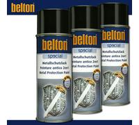 3x400 ML Kwasny Belton Especial Pintura de Protección Metálica 2in1 Negro