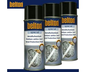 3x400 ML Kwasny Belton Especial Pintura de Protección Metálica 2in1 Negro