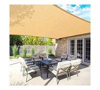 3x4m Garden Sun Shade Sail, Rectangle Waterproof Awning Canopy 98% UV Block PES Sunshade Cloth Sunscreen with Ropes, for Outdoor Patio Yard Balcony, Sand Color
